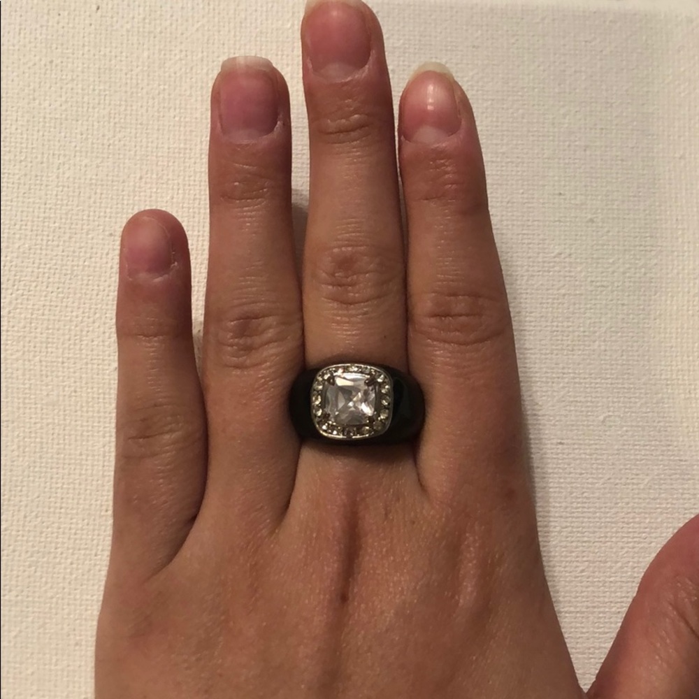 Swarovski black ring